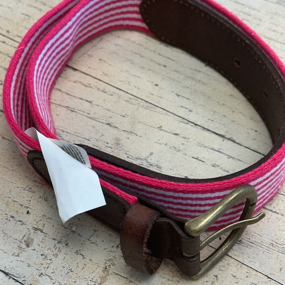 Abercrombie & Fitch Pink and Brown Belt with Gold Buckle - Picture 4 of 5